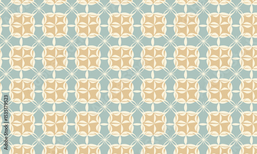 Classic Geometric Ceramic Tile Pattern in Green and Beige