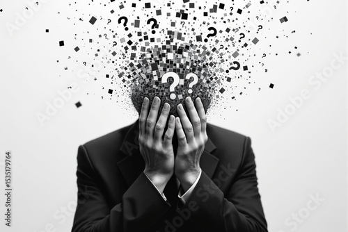 Abstract concept of stress and confusion in business. photo