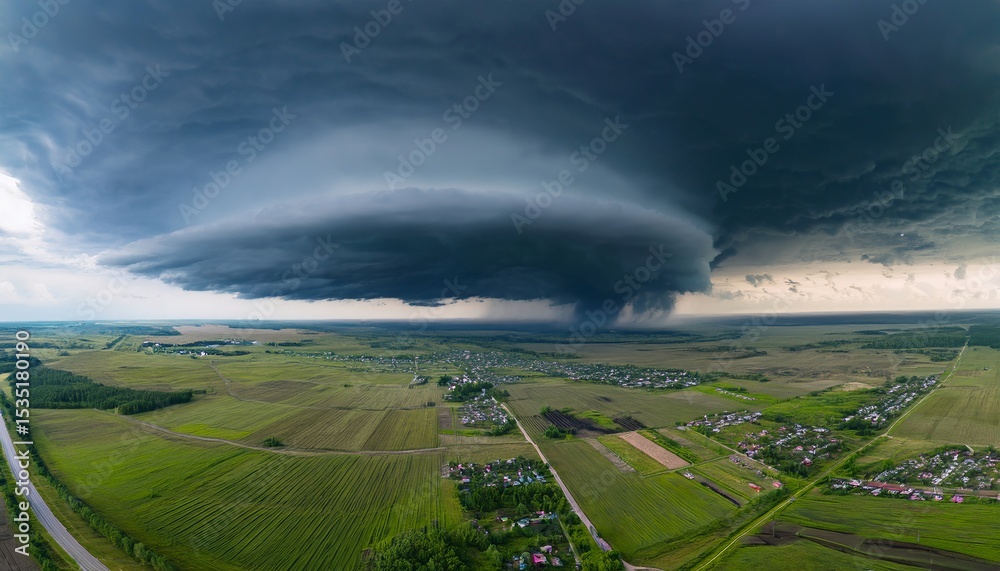 Obraz premium Incredible supercell spinning across wide country