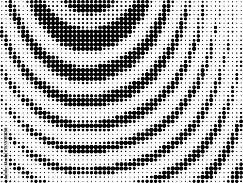Monochrome Dot Matrix: A Dynamic Pattern of Black Dots on White, Creating Rhythmic Visual Flow in Minimalist Geometric Art,Hypnosis, hallucination