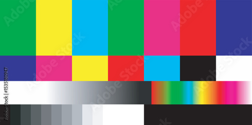 TV loses signal, TV screen test. portrait. short video, retro television test pattern, TV loses signal, TV screen test. portrait. short video, Creative vector illustration of no signal TV test pattern