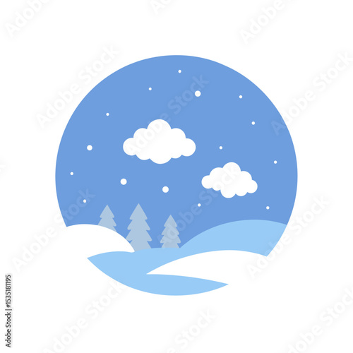 Winter Snowstorm Vector Logo Icon Clipart in a Circle