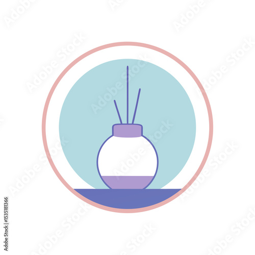 Elegant Aromatherapy Diffuser Vector Logo Icon in a Circle