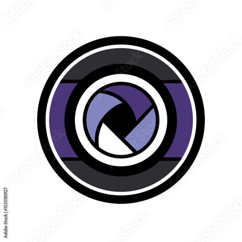Professional Camera Lens Vector Logo Icon Clipart in a Circle