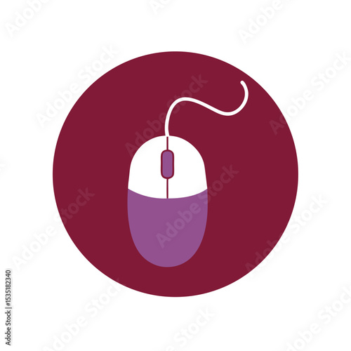 Ergonomic Computer Mouse Vector Logo Icon Clipart in a Circle