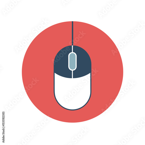 Modern Computer Mouse Vector Logo Icon Clipart in a Circle
