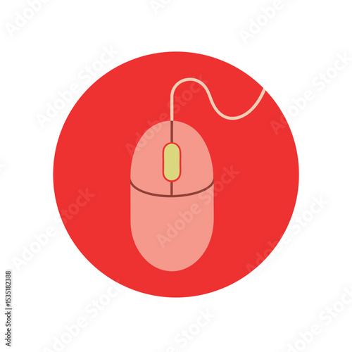 Computer Mouse Vector Logo Icon Clipart in a Circle