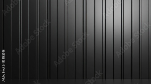Wallpaper Mural Black vertical panelled surface with subtle shading. Torontodigital.ca