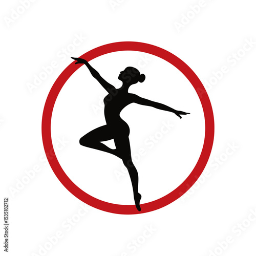 Dancer Silhouette Vector Logo Icon Clipart in a Circle