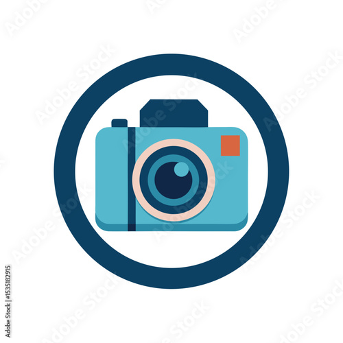Camera Lens Vector Logo Icon Clipart in a Circle