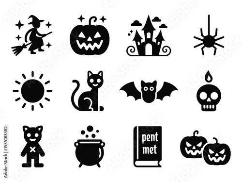Halloween Silhouettes Vector Pack: Spooky Houses, Witches and Ghosts
