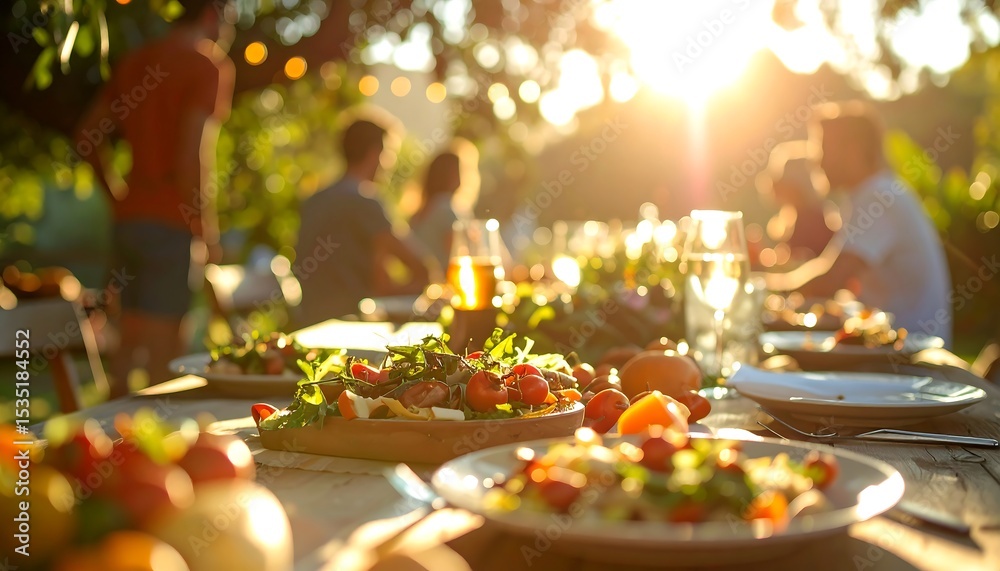 Fototapeta premium Outdoor Dining, Community Shared Feast