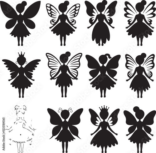 Magical Afro Fairy with Wings Silhouette

Elegant Black Fairy in Flight Vector

Afro-Haired Forest Fairy Design

Whimsical Fairy Princess with Curls

Mystical Afro Fairy in Nature Scene