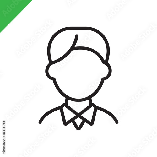 Schoolboy linear icon. Study / Knowledge / Science / Student / School / Education. Sign for projects, apps, presentations. Editable stroke. Vector illustration. Flat design.