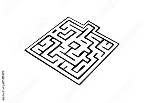 Line art maze or labyrinth pattern.

