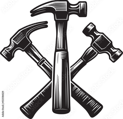 hammer and nail vector silhouette 