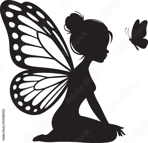 Magical Afro Fairy with Wings Silhouette

Elegant Black Fairy in Flight Vector

Afro-Haired Forest Fairy Design

Whimsical Fairy Princess with Curls

Mystical Afro Fairy in Nature Scene