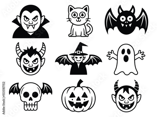 Halloween Silhouettes Vector Pack: Spooky Houses, Witches and Ghosts