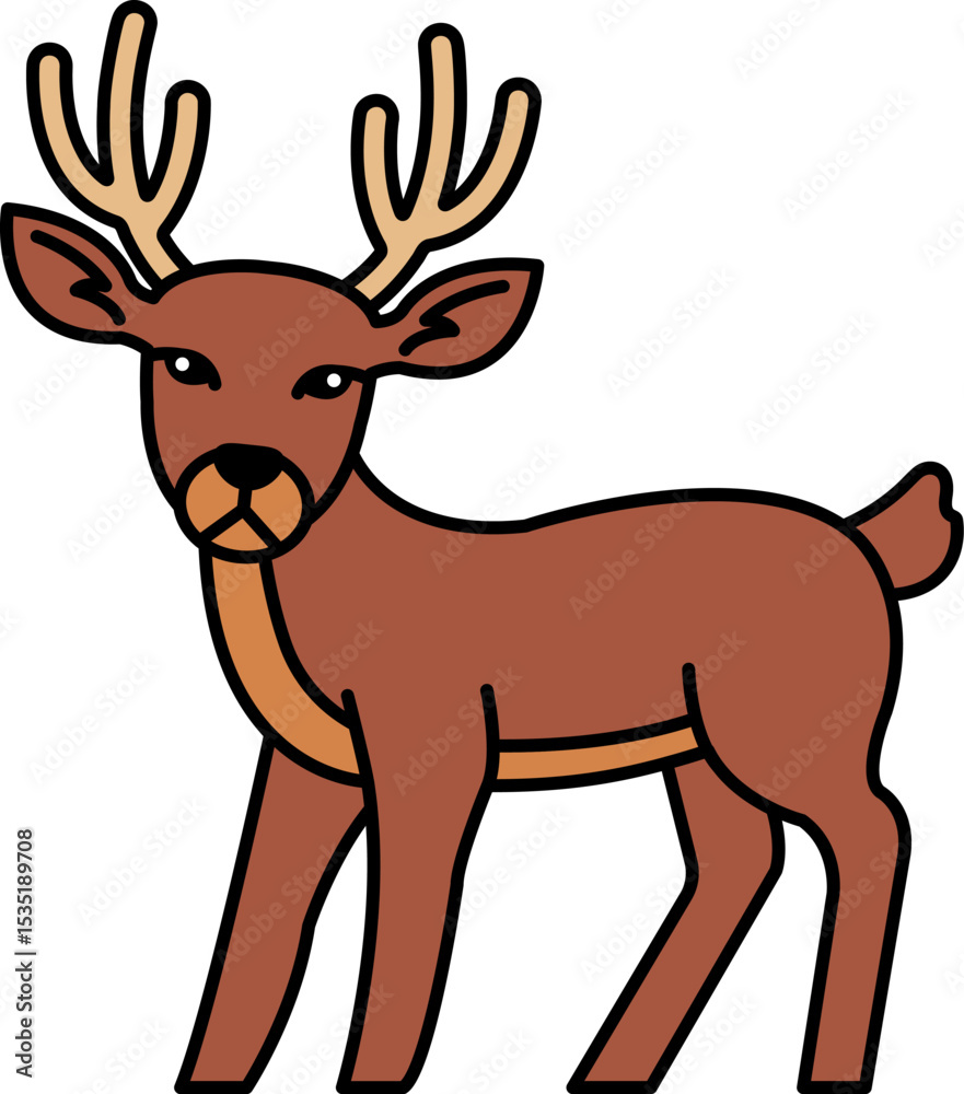 Fototapeta premium isolate illustration of a reindeer