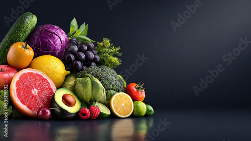 Colorful fresh fruits and vegetables for Sustainable Gastronomy Day