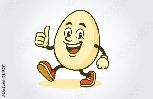 Egg Mascot Cartoon Character logo Template