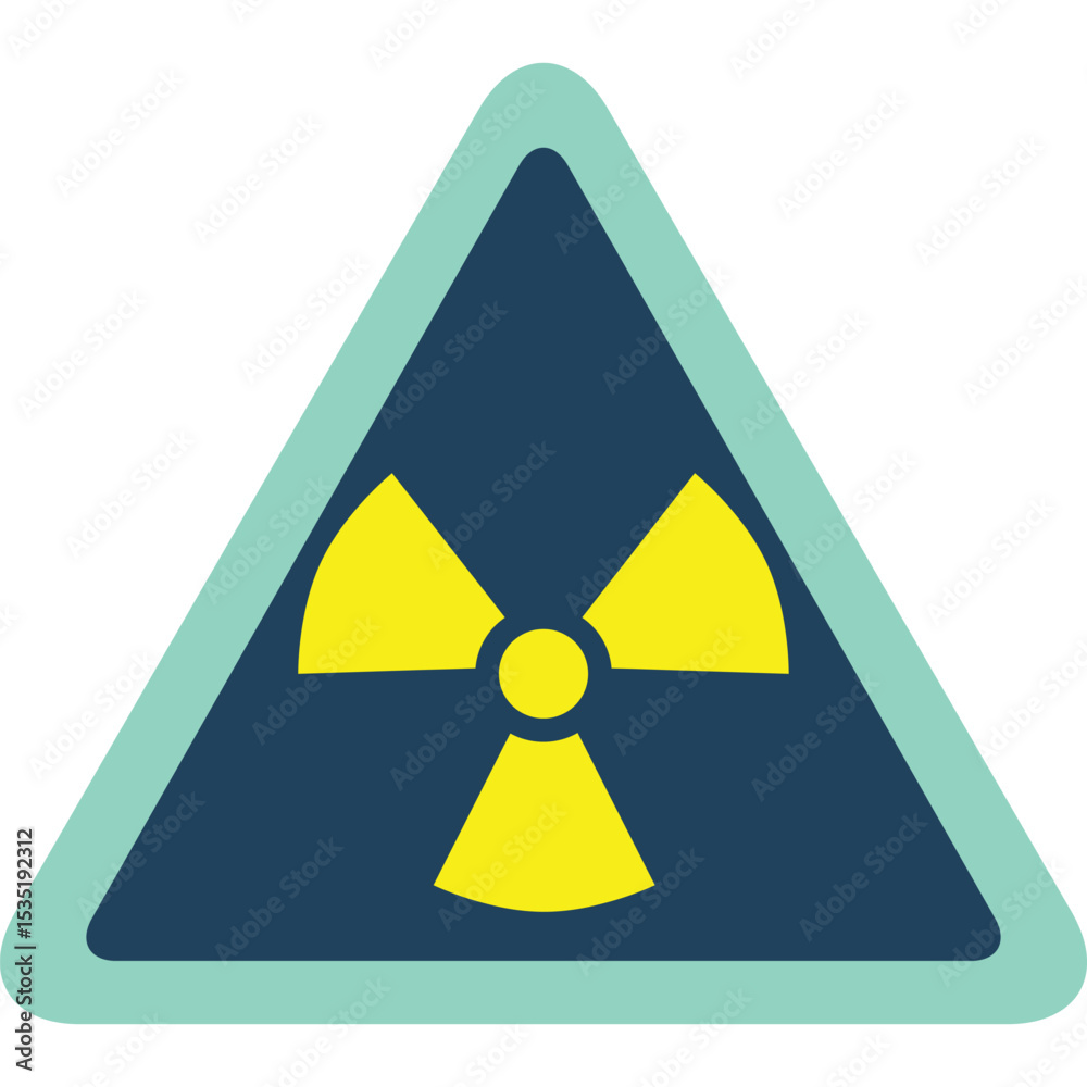 Fototapeta premium radiation warning vector flat illustration