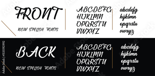 Front modern logo beauty font alphabet. Typography elegant beautiful minimal luxury classic letter serif fonts fashion wedding vintage retro logos. vector illustration
