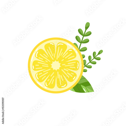 lemon slice isolated on white