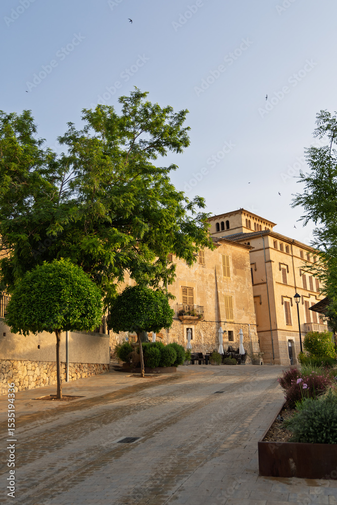 Obraz premium street in old town sineu, mallorca