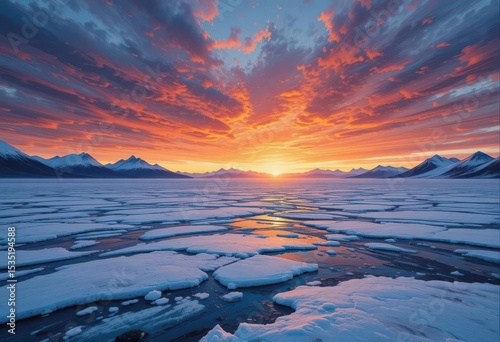  Frozen Horizon Oil Painting Style Landscape with Intense Colors