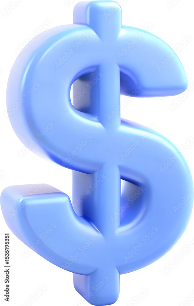Obraz premium Plastiс blue dollar symbol