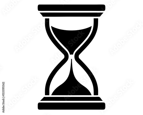 Hourglass vector silhouette illustration isolated on white background