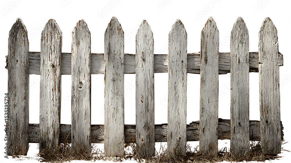 Fototapeta premium A rustic wooden fence with weathered texture.