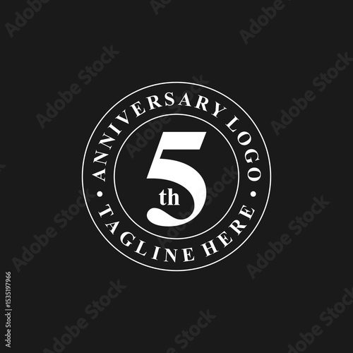anniversary logo design, 5th anniversary, symbol, icon, party, logo design for 5th anniversary, vector, success, illustration, birthday, symbol, background, year, congratulation, greeting, invitation
