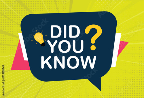 Did you know label sticker with speech bubble and megaphone. Vector Illustration.eps