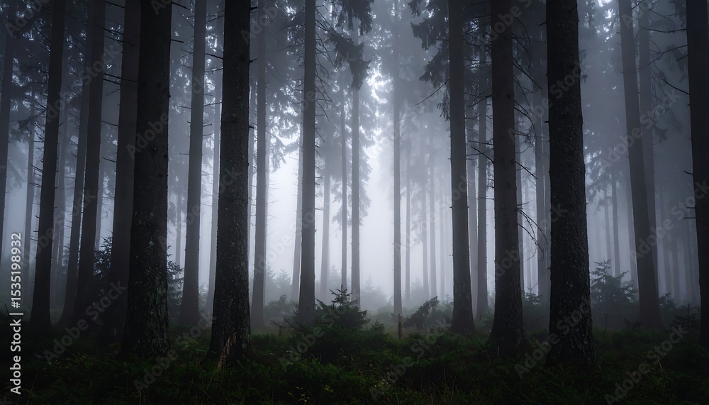 Fototapeta premium Misty forest scene (2)