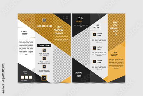 travels and tour tri fold brochure design template in print ready format
