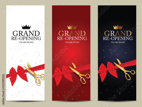 Grand RE-Opening Card Business Poster Background. Vector Illustration EPS10