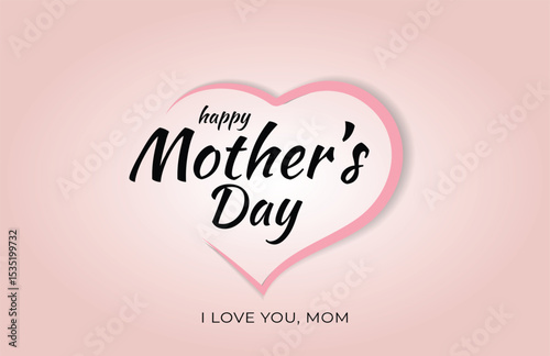 Happy Mother's Day congratulation background card. Vector illustration