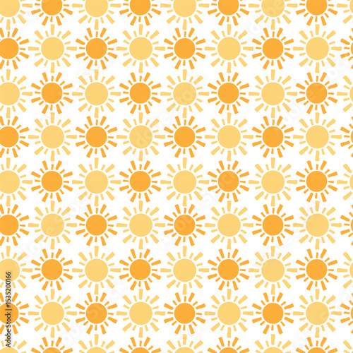 Seamless sun pattern bright rays. Vibrant sunny summer background. seamless sunshine print