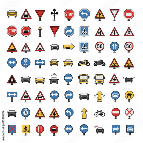 Traffic light vector: An isolated street signal with red, yellow, and green lights for road safety control