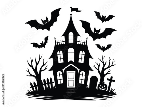 Halloween Silhouettes Vector Pack: Spooky Houses, Witches and Ghosts