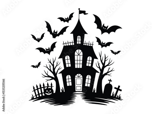 Halloween Silhouettes Vector Pack: Spooky Houses, Witches and Ghosts