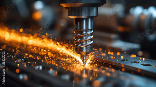 Precision CNC Machining with Sparking Metal Cutting Tool