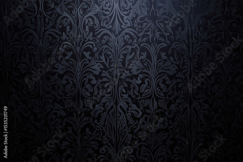 Dark gray damask pattern background texture