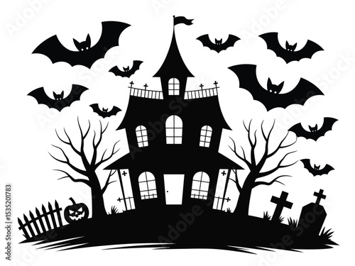 Halloween Silhouettes Vector Pack: Spooky Houses, Witches and Ghosts