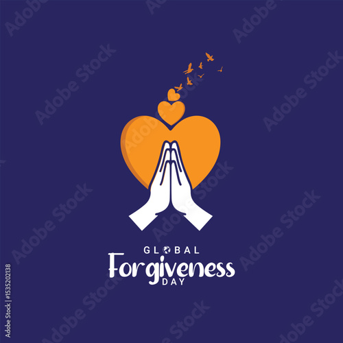 Forgiveness Day logo banner poster freedom peace love care safe concept idea graphic design vector template illustration social media web post flyer card wish theme. A World Without Walls