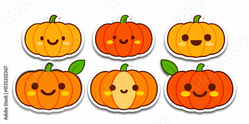 Happy Halloween pumpkin sticker lantern with Halloween Sticker Design