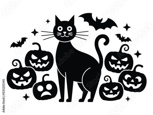 Halloween Silhouettes Vector Pack: Spooky Houses, Witches and Ghosts