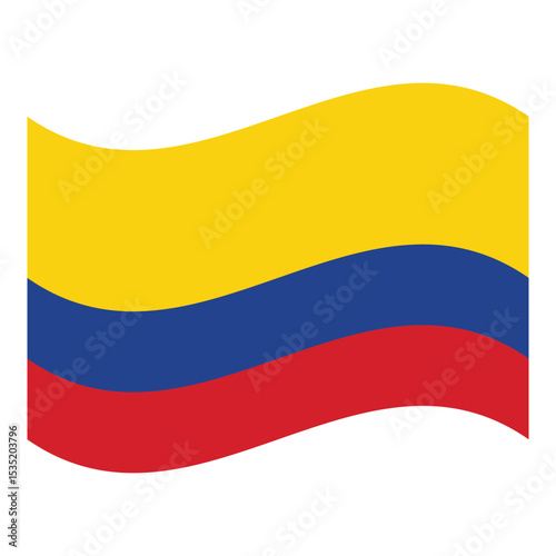 Waving Colombia Flag – National Flag of Colombia in Vector Illustration Style. Flag icon of Colombia.